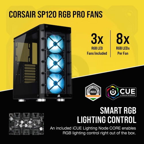 Corsair iCUE 465X RGB Mid-Tower ATX Smart Case Black