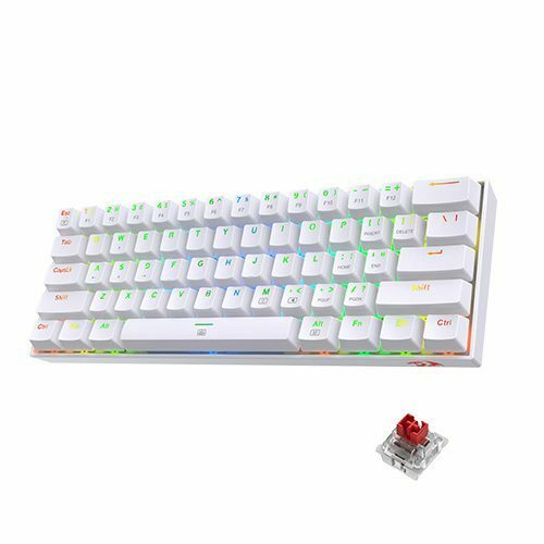 Redragon K630 DRAGONBORN Wired Keyboard with Quiet Red Switch (White)