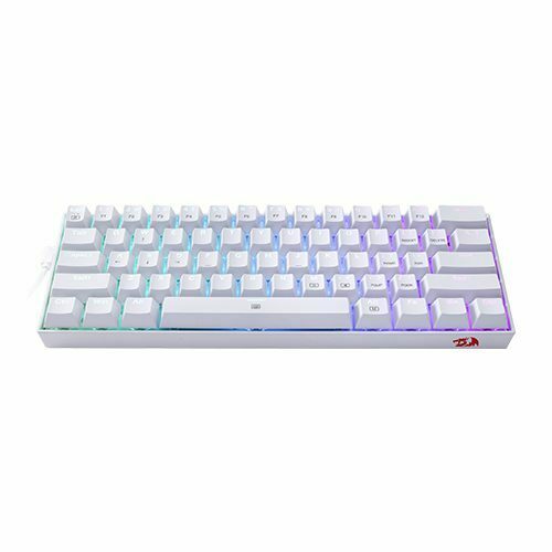 Redragon K630 DRAGONBORN Wired Keyboard with Quiet Red Switch (White)