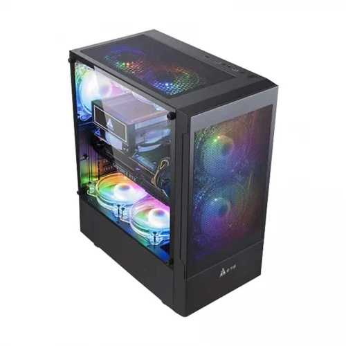 Golden Field N39B Mid Tower Black ATX Gaming Desktop Case with Standard PSU