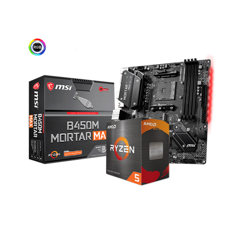 AMD Ryzen 5 5600 Desktop Processor And MSI B450M MORTAR MAX Motherboard Combo