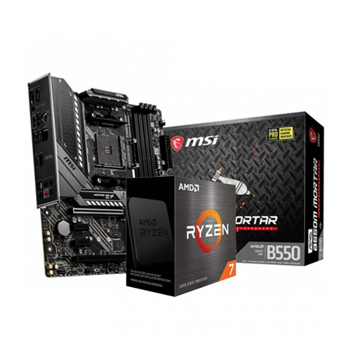 AMD Ryzen 7 5700X 3.4 GHz AM4 Processor And MSI MAG B550M Mortar Wi-Fi AM4 AMD Micro-ATX Motherboard Combo WITH PC