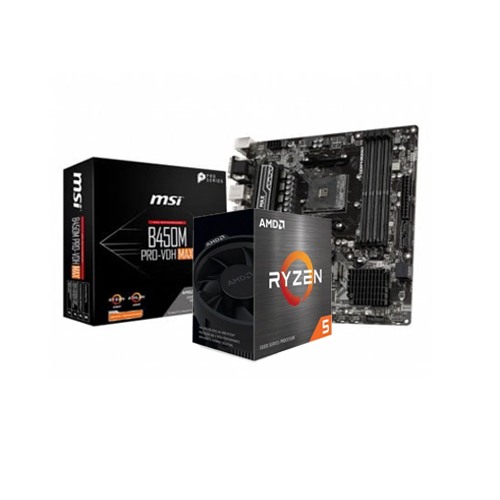 AMD Ryzen 5 5500 Processor And MSI B450M PRO-VDH MAX AMD AM4 Gaming Motherboard Combo