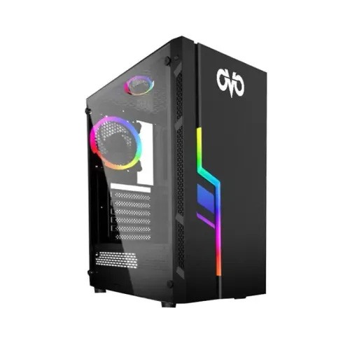 OVO JX188-7b MID TOWER GAMING RGB CASE (BLACK)