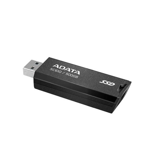 Adata SC610 500GB USB 3.2 Portable External SSD Black 